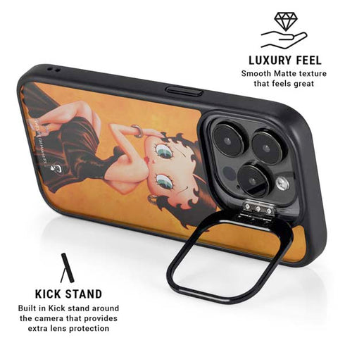 Betty Boop Little Black Dress iPhone 14 Pro Kickstand Case